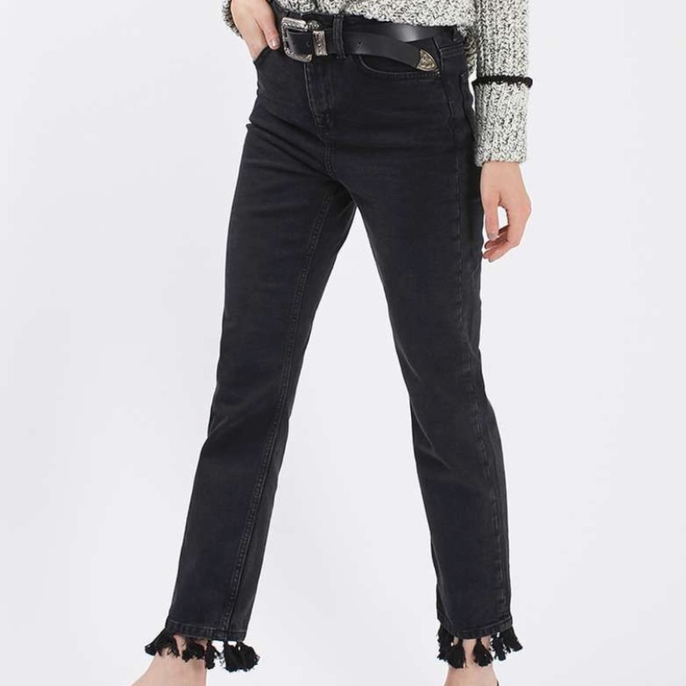 Black Top Shop Tassel Jeans